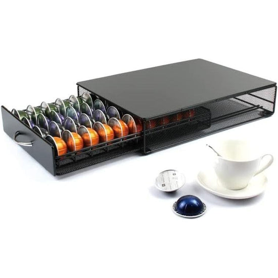 GOMINIMO Coffee Pod Holder Drawer Storage with Vertuoline Stores 40 Pods (Black)