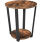 VASAGLE Round Side Table with Shelf