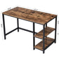 VASAGLE Computer Desk with 2 Shelves Rustic Brown and Black