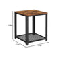 VASAGLE Side Table with Mesh Shelf Rustic Brown and Black LET41XV1