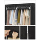 SONGMICS Clothes Wardrobe Portable Closet with Cover and 3 Hanging Rails Black RYG092B02