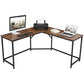 VASAGLE L-Shaped Computer Desk Rustic Brown and Black LWD73X