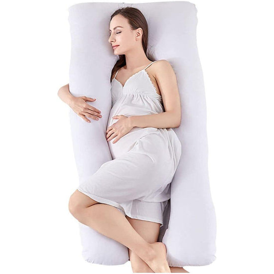 GOMINIMO Pregnancy/Maternity/Nursing Pillow with Pillowcase (White) GO-PP-101-BL