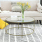 VASAGLE Round Glass Top Coffee Table with Metal Frame