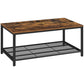 VASAGLE Coffee Living Room Table with Dense Mesh Shelf Rustic Brown