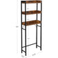 VASAGLE 3-Tier Bathroom Storage Shelf Over Toilet Organizer Rustic Brown and Black