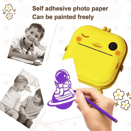 GOMINIMO Instant Print Camera for Kids with Print Paper and 32GB TF Card (Chick)