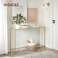 VASAGLE Console Table Tempered Glass Gold