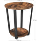 VASAGLE Round Side Table with Shelf