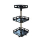 GOMINIMO 3 Tier Rotating Spice Rack Square Shape (Black)