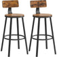 VASAGLE Tall Bar Stools Set of 2 Bar Chairs Vintage Brown