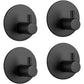 GOMINIMO Round Stainless Steel Wall Hook 4pcs (Black)