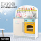 EKKIO Wooden Kitchen Playset for Kids (Japanese Style Kitchen Set, Silver) EK-KP-107-MS