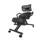 EKKIO Adjustable Ergonomic Office Kneeling Chair with Backrest (Black)