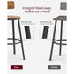 VASAGLE Tall Bar Stools Set of 2 Bar Chairs Vintage Brown