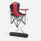 SONGMICS Folding Camping Chair with Bottle Holder Red and Black