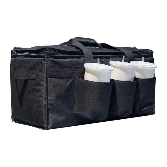 GOMINIMO Insulated Food Delivery Bag with Cup Holders (Black)