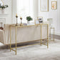 VASAGLE Console Table Tempered Glass Gold