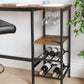 VASAGLE Bar Table with Wine Glass Holder and Bottle Rack