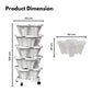 NOVEDEN 5 Tier Stacking Planter Vertical Garden with Heavy Duty Trolley Wheels (45cm)