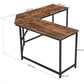 VASAGLE L-Shaped Computer Desk Rustic Brown and Black LWD73X