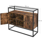 VASAGLE Sideboard with Glass Surface and Open Compartments