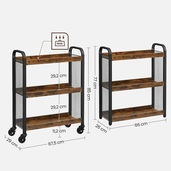 VASAGLE Utility Cart with Universal Castors