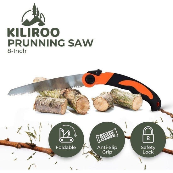 KILIROO Camping Flip Saw 8-Inch Blade Tree Trimming Foldable Pruning Hand Saw