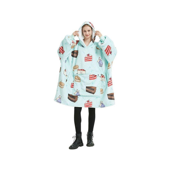 GOMINIMO Hoodie Blanket (Adult Cake Blue)