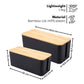 GOMINIMO set of Two Cable Management Box with Bamboo Lid (Black)