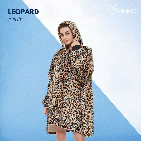 GOMINIMO Hoodie Blanket Leopard Print Design