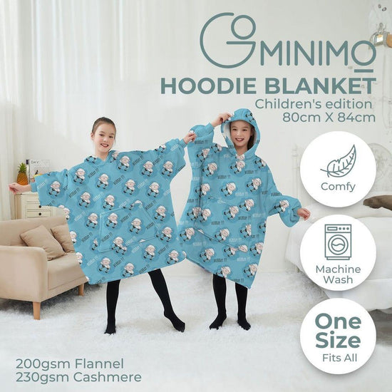 GOMINIMO Hoodie Blanket (Kids Sheep light blue )