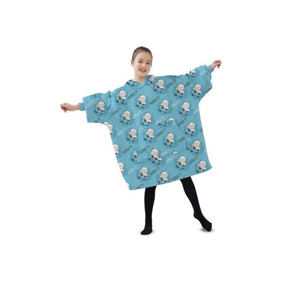 GOMINIMO Hoodie Blanket (Kids Sheep light blue )