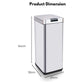 MIRAKLASS Sensor Bin 50L Narrow Silver Square