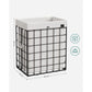 SONGMICS Laundry Hamper 90L Metal Wire Frame Black and White LCB190W01