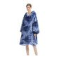 GOMINIMO Hoodie Blanket Adult Tie-Dyed Blue