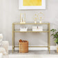 VASAGLE Tempered Glass Console Table with Storage Shelf