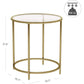 VASAGLE Round Side Table with Tempered Glass Top