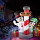 Inflatable Christmas Decor Pole Welcome 1.8M LED Lights Xmas Party - Magdasmall