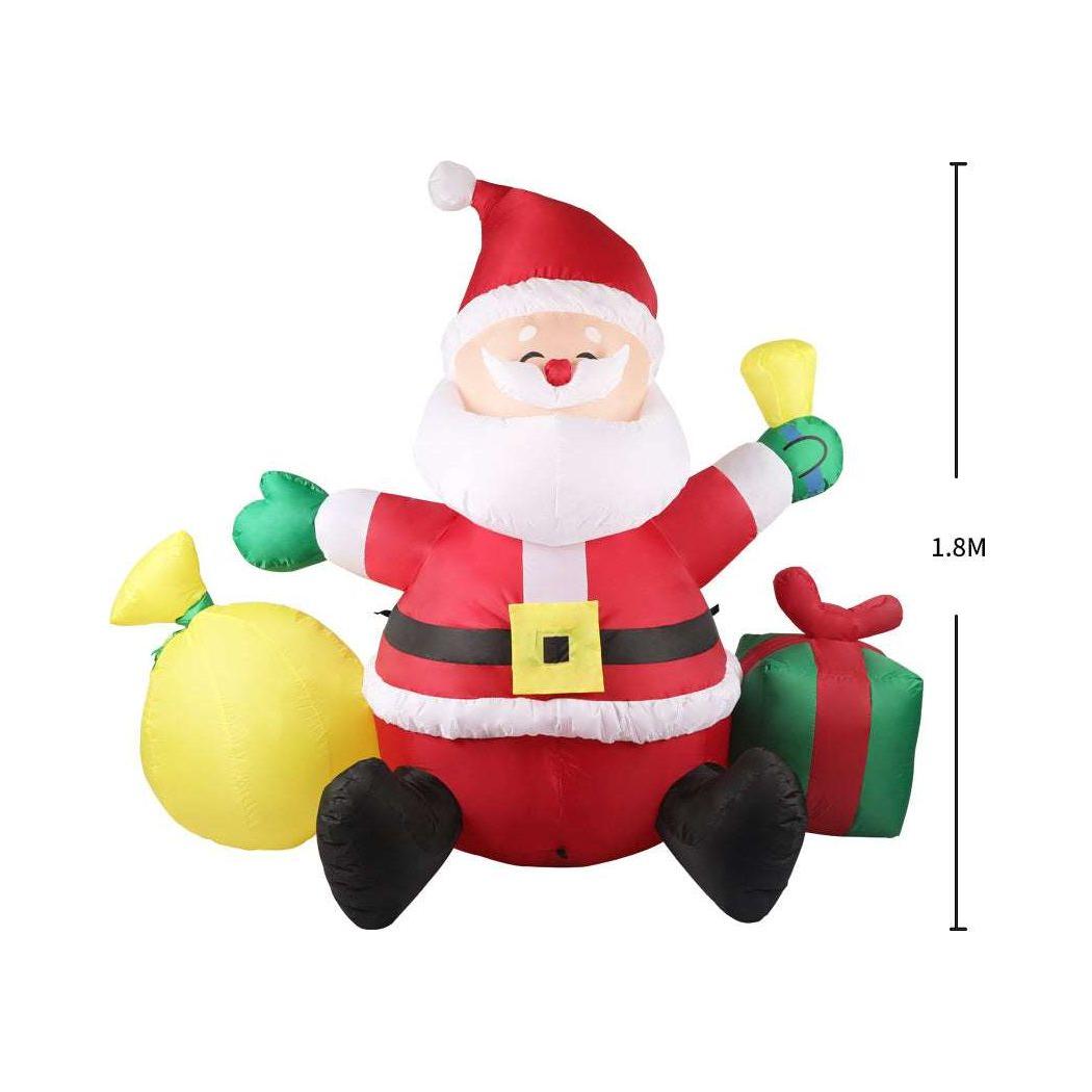 Inflatable Christmas Outdoor Decorations Santa LED Lights Xmas Party - Magdasmall