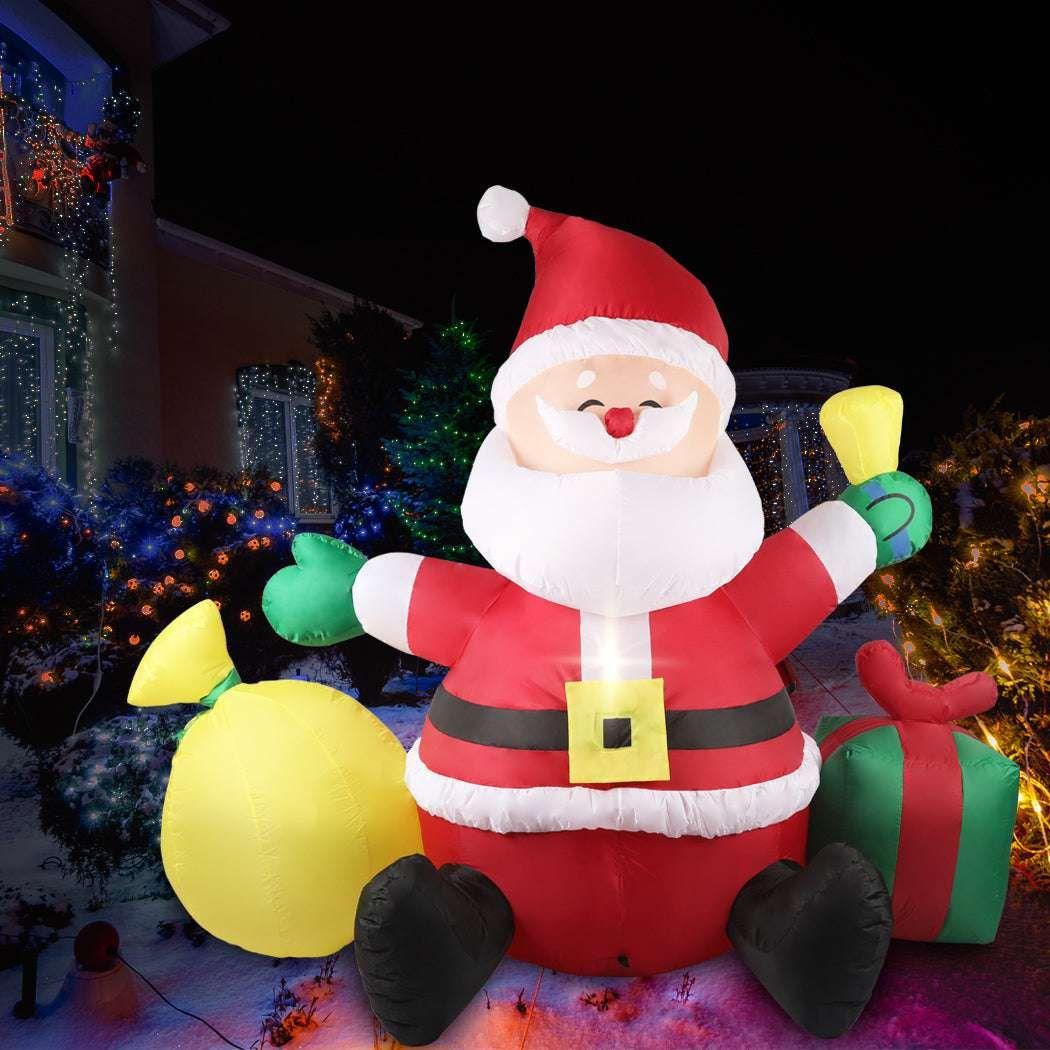 Inflatable Christmas Outdoor Decorations Santa LED Lights Xmas Party - Magdasmall