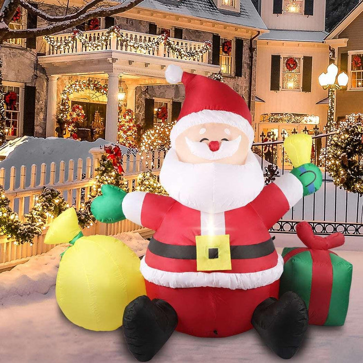 Inflatable Christmas Outdoor Decorations Santa LED Lights Xmas Party - Magdasmall