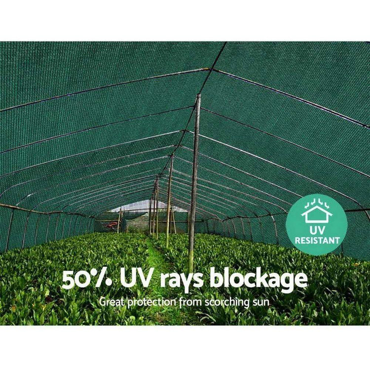 Instahut 50% Sun Shade Cloth Shadecloth Sail Roll Mesh Outdoor 100gsm 1.83x20m - Magdasmall