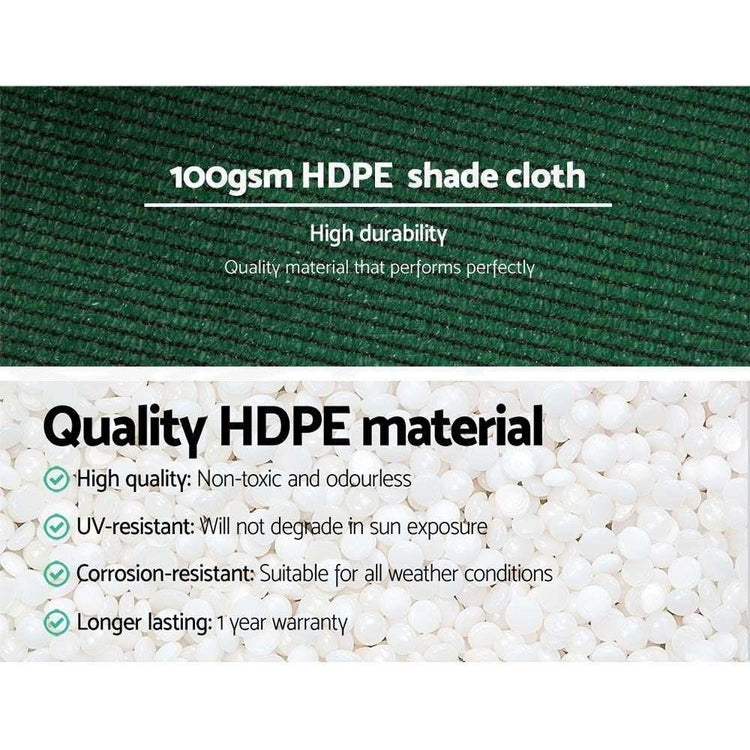 Instahut 50%UV Shade Cloth Shadecloth Sail Garden Mesh Roll Outdoor 3.66x10m GR - Magdasmall