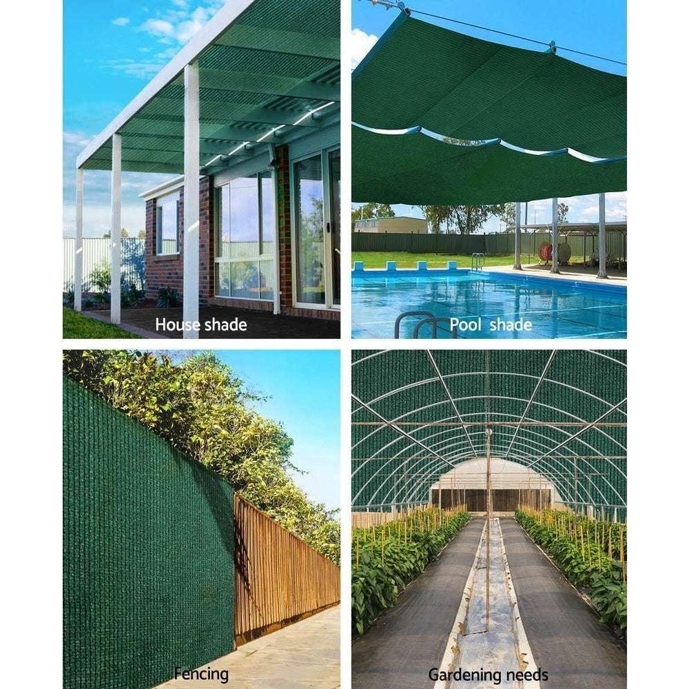 Instahut 50% UV Sun Shade Cloth Shadecloth Sail Roll Mesh Garden Outdoor 1.83x30m Green - Magdasmall