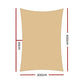 Instahut Shade Sail 3x6m Rectangle 185GSM 95% Sand Shade Cloth