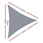 Instahut Shade Sail 5x5x5m Triangle 280GSM 98% Grey Shade Cloth