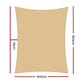 Instahut Waterproof Shade Sail 4x5m Rectangle Sand 95% Shade Cloth