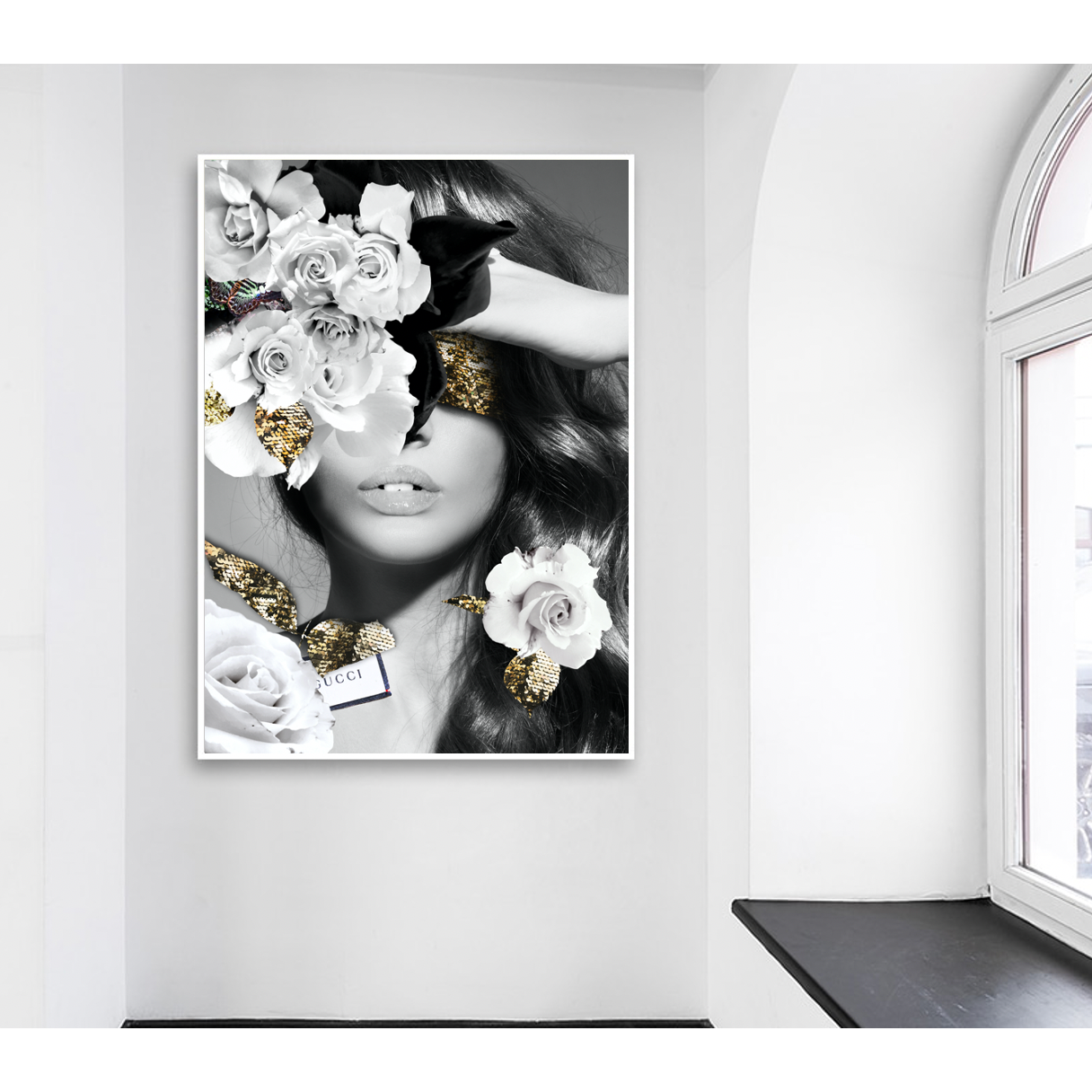 Interior Ave - Made In Italy - 90cm x 60cm White Framed Artwork - Magdasmall