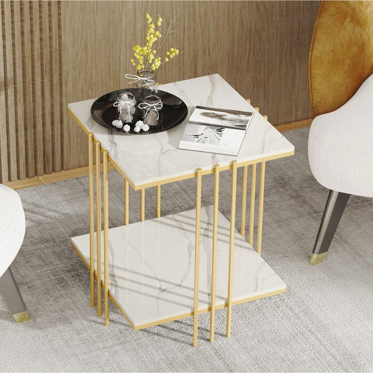 Interior Ave - Milano Gold Square Side Table